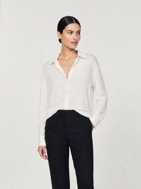 Sandro Paris Elegant Lightweight Button-Up Top Size M Minimalist quite luxury